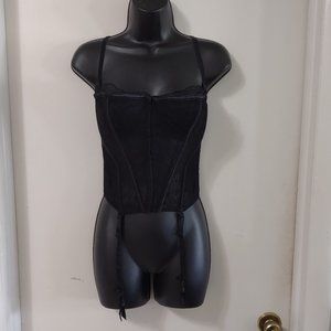 Victoria's Secret Black Lace Bustier/Corset 36B